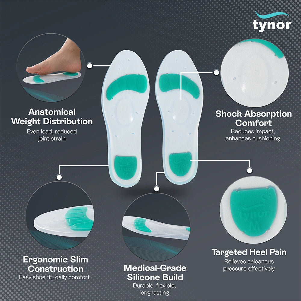 Semelles silicone Tynor - zones de confort